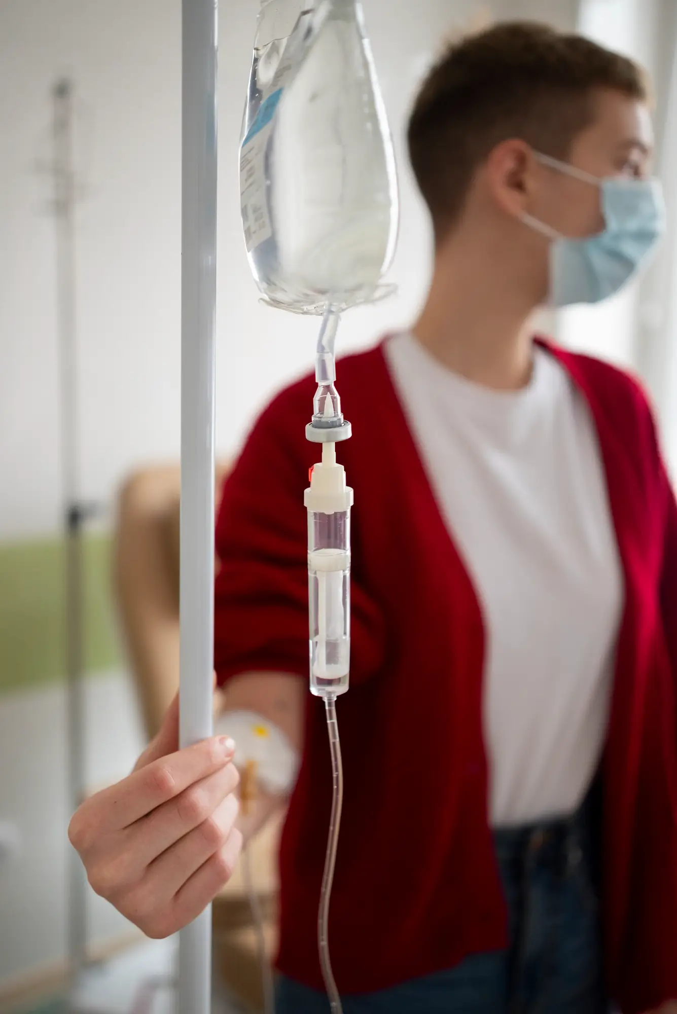 IV drip with patient