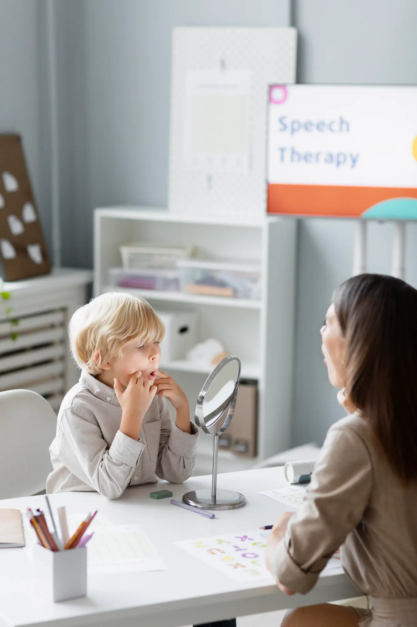 Speech therapy session